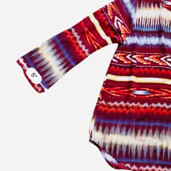 Cato casual pullover top M multicolor long sleeves round neck abstract print - Picture 8 of 13